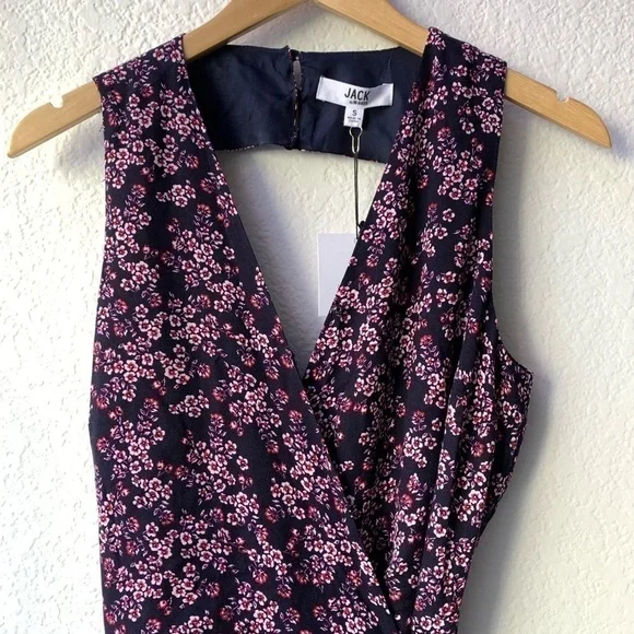 NWT Jack by BB Dakota Ditsy Floral Navy Jumpsuit - Picture 4 of 6